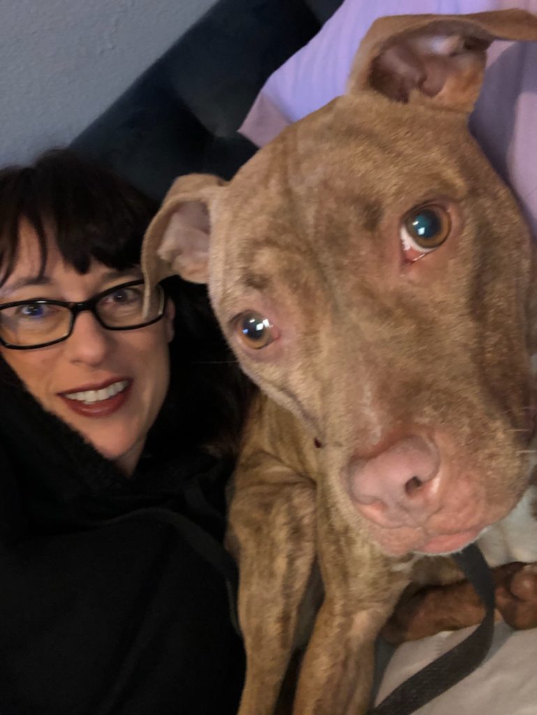 Gretchen with her adopted rescue dog Lacy Ruth